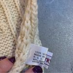 Country Loom Cable Knit 100% Wool Ivory Cream Scarf Small Hole White Photo 6
