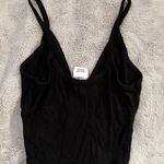 destined Black Ribbed Vneck Tank Top Photo 2
