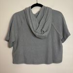 Mono B Gray Short Sleeve Hoodie Top Size M Raglan Pullover Cropped Comfy Soft Size M Photo 5