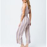 Mimi Chica  Surplice Front Womens Crop Length StripedRayon Jumpsuit Size Small‎ Photo 1