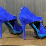 Jessica Simpson Evannan Royal Blue Suede Zip -Back Platform Shootie Heel 7.5 Photo 0
