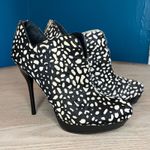 Dolce Vita Calf Hair Leather Animal Print Booties Ankle Boot Stiletto Womens 6.5 Black Photo 0