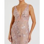 Mac Duggal Pink Floral Embellished Sleeveless Plunge Neck Gown Size 14 NWT 67481 Photo 3