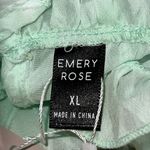 EMERY ROSE size XL frill mock neck ruffle cap sleeve tank light green sheer NWT Photo 7