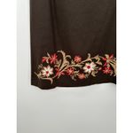 Ann Taylor Loft Womens Brown Floral Embroidered Skirt Wool Rayon Modest SIze 10 Photo 2