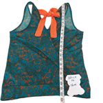 Lily Star  beautiful vibrant teal & orange wrap back tank top w/ orange ties Photo 4