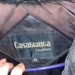 Vintage Casa Blanca Black Leather Convertible Hooded Bomber Jacket Size L Photo 7