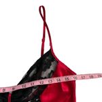 Victoria's Secret  Red Black Satin Lace Silk One Piece Teddy Photo 5