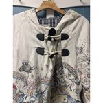 Hooded Cape Toggle Button Poncho Novelty Print Relaxed Fit Cozy reversible M Size M Photo 4