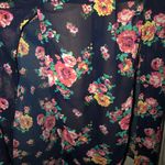 No Boundaries  split front floral print skirt Photo 1