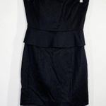 Rachel Zoe  Womens Peplum Strapless Dress Size S Black Office Cocktail Party Photo 7