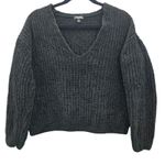 EXPRESS  Black Boxy Cozy Chunky Grunge Goth Punk Knit Skater Pullover Sweater XS Photo 0