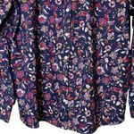 Lands' End  No Iron Supima Cotton Shirt‎ Floral Leaf Pattern Office Travel 18 Photo 2