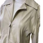 Vera Pelle  Women's Cream Leather Zip Up Jacket Size 48-XL SKU 4944 Photo 1