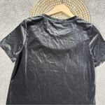 Old Navy NWT  Velvet Velour Shortsleeve Shirt Top Relaxed in Metal Residue Gray M Photo 5