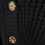 No Boundaries 90s Grunge Academia Soft Chunky Knit Cropped Cardigan 3 Button Women’s XS Black Photo 6