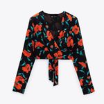 ZARA Floral printed crop top jacket S NWT Photo 0