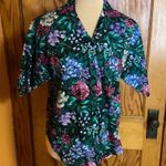 Vintage 80s caribou bright floral top Green Size 8 Photo 7