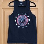 Marvel Captain America Navy Blue Shield Symbol & Stars Tank Top •Size Medium (Unisex) Photo 0