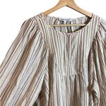 Elizabeth and James  stripe puff sleeve cotton blouse Photo 3