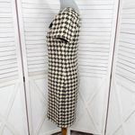 Dress Barn Houndstooth Textured Knit Cap Sleeve Retro Sheath Dress Tan Black 4 Photo 1