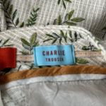 Anthropologie Cartonnier Pants Womens 6 Cream Green Charlie Trouser Botanical Photo 7