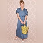 Kate Spade  | Blue Satin Midi Dress ASO Suki Waterhouse | XXS Photo 2