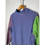 Lands' End Fleece Quarter Zip Colorful Striped Women's Long Sleeve Dress XLP Photo 9