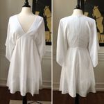 Lewit Split Kimono Sleeve Dress White NWT 6 Photo 2
