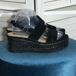 Steve Madden Carmen Espadrille Wedge Sandals Black Suede W 9.5 Photo 5