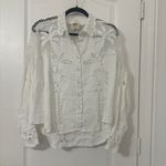 Farm Rio WHITE PALMS RICHELIEU LONG SLEEVE SHIRT OFF-WHITE Guipure Lace Photo 2