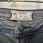Free People  Flared‎ Black Jeans Penny Pull On Size 30 Stretchy High Rise Raw Hem Photo 3