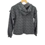 Billy T Leopard Print Hoodie Women's XS Gray Black Animal Print Ruffle‎ Pullover Photo 7