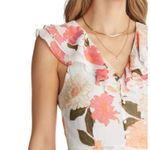 VICI Floral Print Tiered Chiffon Maxi Dress, Cream Peach, Size XS New w/Tag Photo 4