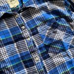 Aerie Blue Plaid Pajama Shirt Photo 1