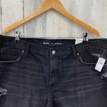 Old Navy  High Rise Slouchy Straight Denim Shorts Womens Plus 18 Black Distressed Photo 1
