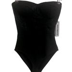 Haute Monde NWT-  black strapless bodysuit with lace trim. Size: Small Photo 0