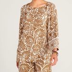 Soft Surroundings Oceo Gauze Nautical Shells Neutral Tunic Top Pants Set P XL Photo 3