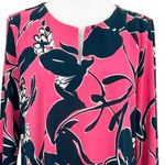 The Limited  Tunic Shift Dress Floral Pink Navy Blue Size LargeV-Neck 3/4 Sleeves Photo 3