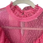 River Island  Pink Lace Ruffle Longsleeve Top Size 10‎ Gender Reveal Polka Dot Photo 4
