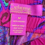 Catherine Malandrino  Vibrant Pink Floral High Rise Wide Leg Drawstring Pants Photo 3