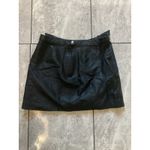 Free People  Black Faux Leather Buckle Detail Mini Skirt Size 0 Photo 2