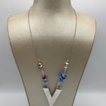 Handmade Big “ V” Pendant Matinee Necklace 23” Adjustable Photo 0