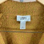 Loft  Medium Wool Blend Mustard Yellow Long Line Sweater Cardigan Coat Boho Photo 2