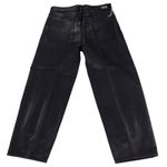 Daily Blue By AG Mantra Wide Barrel Leg Jeans Coated Octopus Button Fly 30 NEW Black Photo 2