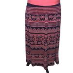 Enfocus Studio Sleeveless Maxi Dress Tie Waist Navy Blue Coral with head scarf Photo 2