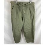 BP NWT pleated balloon leg crop pants with belt olive emerald 32 Photo 1