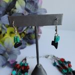 Glossy Stone Multi Strand Necklace Set Blue Photo 3