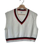 Aritzia Sunday Best M Merino Wool V neck Cropped Sweater Vest Preppy Photo 0