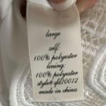 Alya  Crochet White Cap Sleeves Scalloped Hem Size Large Dress Photo 10